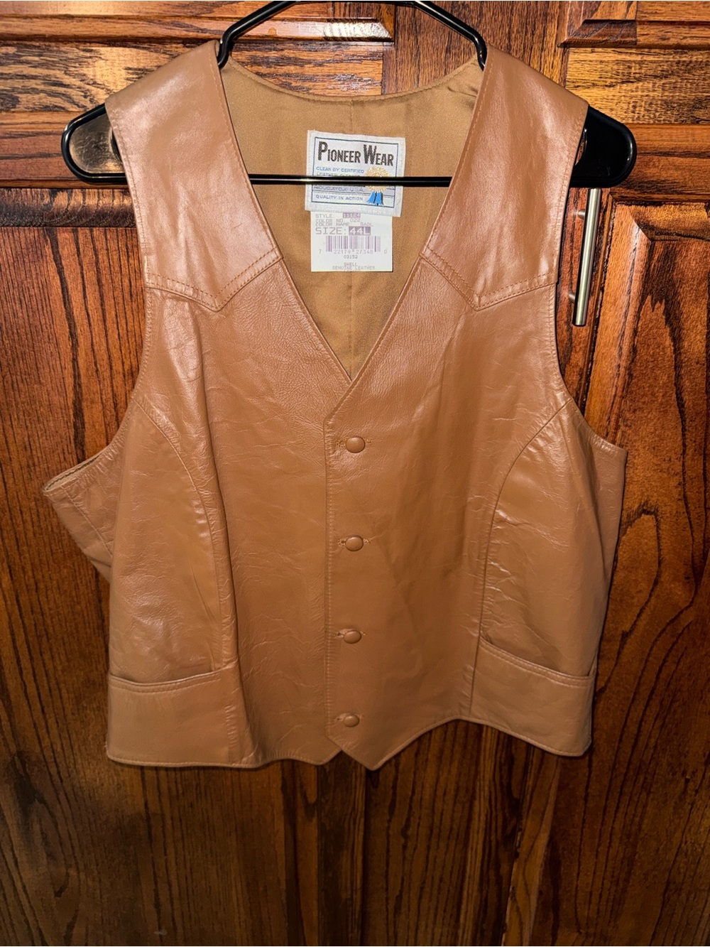 Vintage Pioneer Wear Saddle Brown Leather Vest